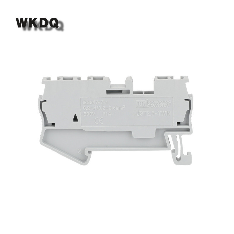 Elektriskās spailes ST2,5-TW 10 gab. Atsperes korpuss 3 vadi Kabeļa spraudnis Vadu savienotājs ST 2,5 TWIN 2,5 mm Din sliedes spaiļu bloks