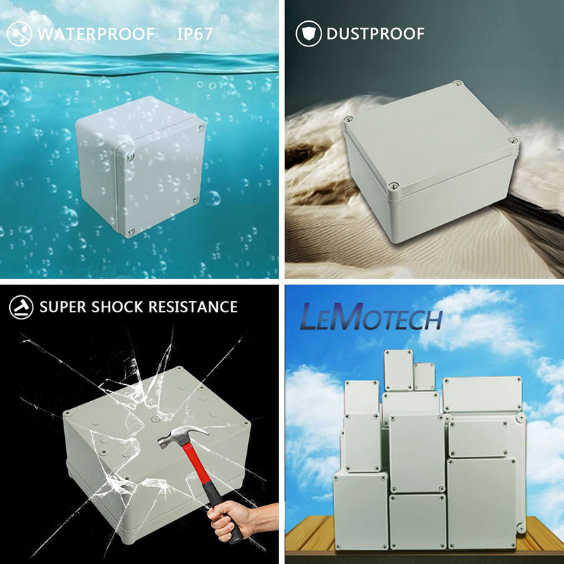 Razvodna kutija ABS plastika Otporna na prašinu Vodootporna IP65 Univerzalne električne kutije DIY Kućište Projektno kućište s fiksnim uhom
