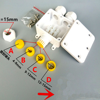 3-посочна пластмасова водоустойчива външна електрическа съединителна кутия Съединител за проводник IP68 Съединителна кабелна кутия за външно външно окабеляване