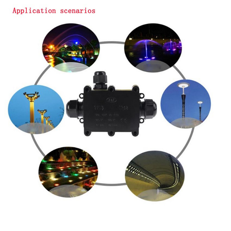 IP68 veekindel ühenduskarbi elektriline 2-suunaline korpuse ploki kaabel Ühendusliini kaitse juhtmestiku tarvikutele