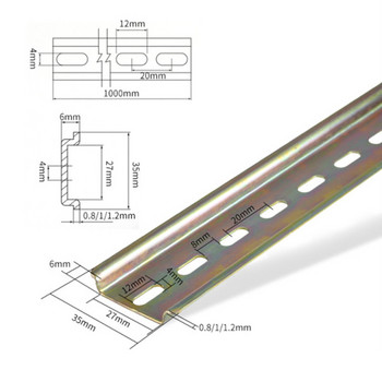 NS35-S-1.0 Πάχος ράγας DIN από χάλυβα 1 mm/Διάσταση 35 mm/Μήκος 20/30/40/50 cm Στερέωση μπλοκ ακροδεκτών γενικής χρήσης Din Rail NS 35