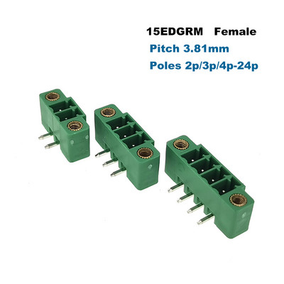 50 tk Ühendatav PCB kruviklemmide ploki samm 3,81 mm pistik isane/emane 2/3/4/5/6/7 kontaktiga Morsettiera 15EDGKM+VM/RM Bornier