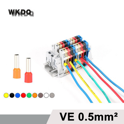 E0508 E0510 E0512 Copper Ferrules 1000Pcs 0,5 mm² Cable 20 AWG Crimp Wire Cold End Connector 0,5mm^2 VE0508 Insolated Terminal