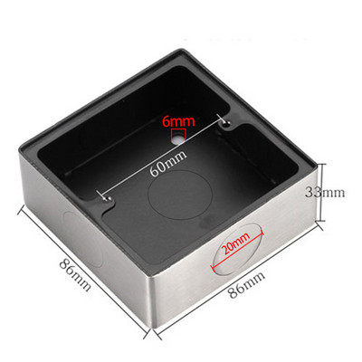 Tip 86 Univerzalni zidni prekidač za površinsku montažu Razvodna kutija Tipka za ploču od nehrđajućeg čelika Metalna kutija Otvor od 20 mm