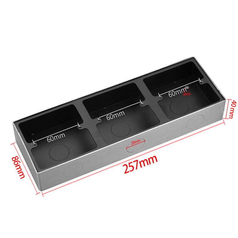 Tip 86 Univerzalni zidni prekidač za površinsku montažu Razvodna kutija Tipka za ploču od nehrđajućeg čelika Metalna kutija Otvor od 20 mm