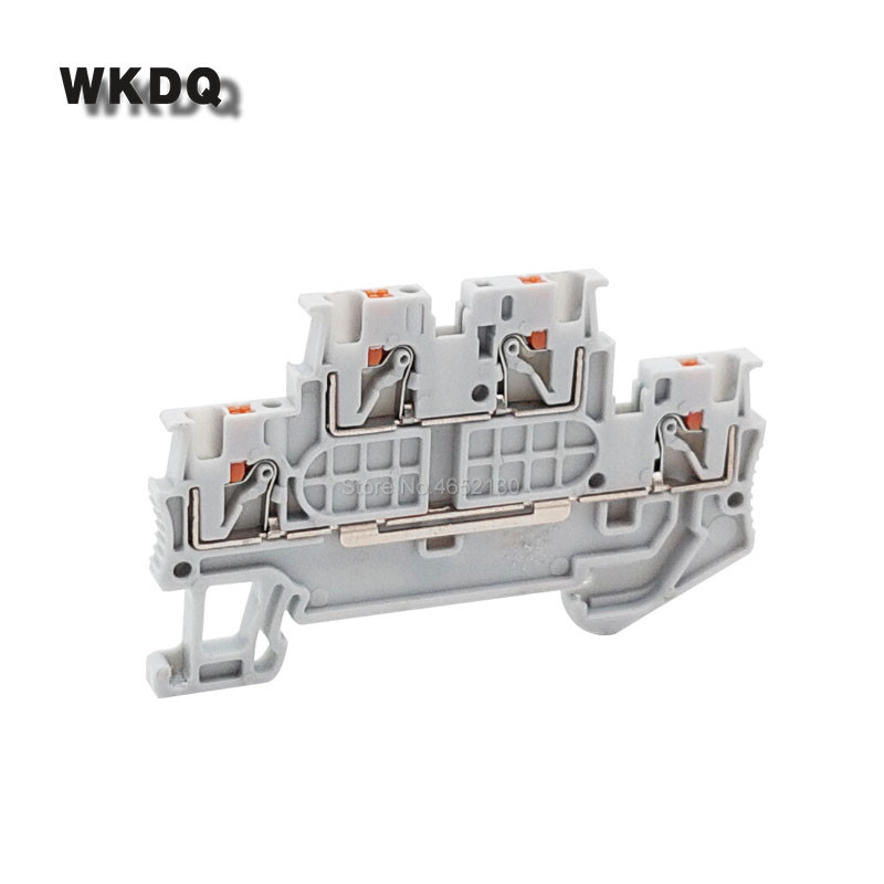 10 gab. PTTB1.5/S iespiežamās stieples savienotājs, dubults 2 līmeņu PT 1,5 mm kabelis, savieno elektrisko spraudni Din sliedes spaiļu bloks PTTB 1.5/S