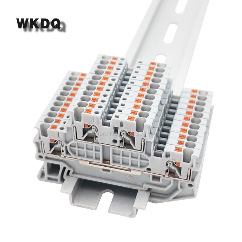 10 gab. PTTB1.5/S iespiežamās stieples savienotājs, dubults 2 līmeņu PT 1,5 mm kabelis, savieno elektrisko spraudni Din sliedes spaiļu bloks PTTB 1.5/S