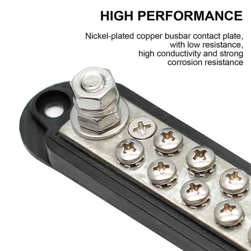 RV jahtas 12 virzienu kopnes josla 48V150A kopnes josla 12P elektroinstalācijas josla Pozitīva un negatīva akumulatora automašīnas elektroinstalācijas josla RV jahtas automašīnas aksesuārs