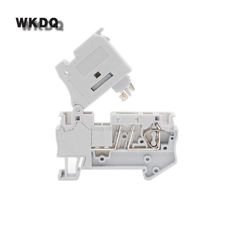 ST4-HESI 10Gb. drošinātāju moduļu spaiļu bloki 5X20mm montāža uz NS 35 atsperu sprosts savienojums NS35 DIN sliedes savienotāji ST 4-HESI