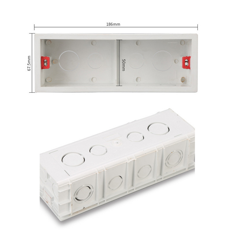 Sienas montāžas kārba Savienojuma kārbas Apakšējā kasete gaismas slēdža ligzdai 186mm 144mm 107mm Dekorācija Mājas Universāls Modelis 118