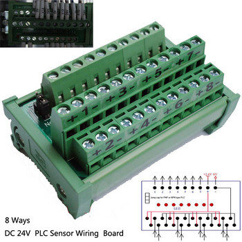 Платка за разпределителен клемен блок на PLC сензор DIN шина, съвместима с 2-жилен и 3-жилен сензор за разстояние