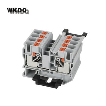 PT10 5 Pcs Push-In Spring Feed-Through Strip Plug PT-10 Wire Electrical connector Din Rail, χωρίς βίδες, μπλοκ ακροδεκτών PT 10