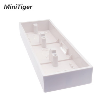 Външна монтажна кутия Minitiger 258 мм * 86 мм * 34 мм за троен сензорен превключвател или контакт от тип 86, приложим за всяка позиция на повърхността на стената