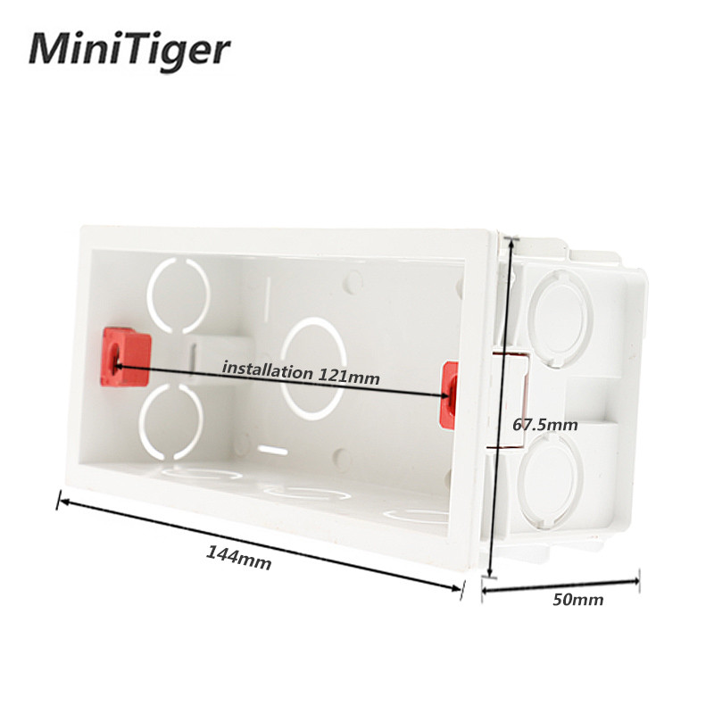 Minitiger super kvaliteta 144 mm * 67,5 mm unutarnja montažna kutija, stražnja kazeta za 154 mm * 72 mm zidno svjetlo na dodir i USB utičnicu