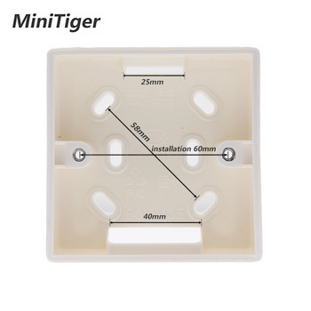 Minitiger External Mounting Box 86mm*86mm*34mm for 86mm Standard Touch Switch and Socket Εφαρμογή για οποιαδήποτε θέση επιφάνειας τοίχου