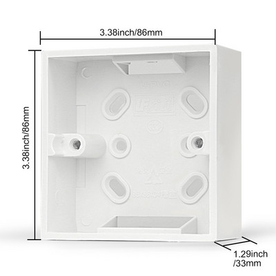 86 tipa slēdža ārējā montāžas kārba 86x86mm 86x172mm PVC dubultie slēdži vai kontaktligzdas sienas virsmas montāžas kastes baltas