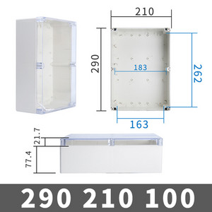 Ūdensizturīgs plastmasas sadales kārbas caurspīdīgs vāks Korpuss elektronisko instrumentu korpusa korpuss Elektriskais projekts āra kastes