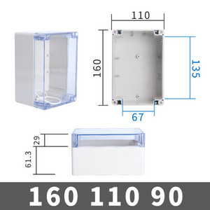 Ūdensizturīgs plastmasas sadales kārbas caurspīdīgs vāks Korpuss elektronisko instrumentu korpusa korpuss Elektriskais projekts āra kastes