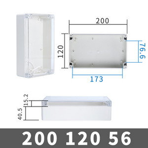 Ūdensizturīgs plastmasas sadales kārbas caurspīdīgs vāks Korpuss elektronisko instrumentu korpusa korpuss Elektriskais projekts āra kastes