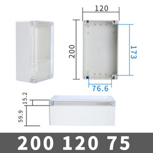 Ūdensizturīgs plastmasas sadales kārbas caurspīdīgs vāks Korpuss elektronisko instrumentu korpusa korpuss Elektriskais projekts āra kastes