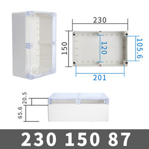 Ūdensizturīgs plastmasas sadales kārbas caurspīdīgs vāks Korpuss elektronisko instrumentu korpusa korpuss Elektriskais projekts āra kastes
