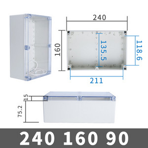 Ūdensizturīgs plastmasas sadales kārbas caurspīdīgs vāks Korpuss elektronisko instrumentu korpusa korpuss Elektriskais projekts āra kastes