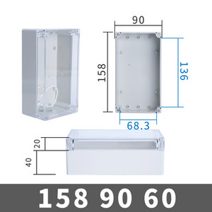 Ūdensizturīgs plastmasas sadales kārbas caurspīdīgs vāks Korpuss elektronisko instrumentu korpusa korpuss Elektriskais projekts āra kastes