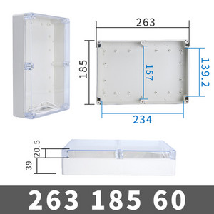 Ūdensizturīgs plastmasas sadales kārbas caurspīdīgs vāks Korpuss elektronisko instrumentu korpusa korpuss Elektriskais projekts āra kastes
