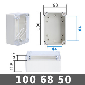 Ūdensizturīgs plastmasas sadales kārbas caurspīdīgs vāks Korpuss elektronisko instrumentu korpusa korpuss Elektriskais projekts āra kastes