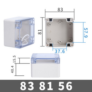 Ūdensizturīgs plastmasas sadales kārbas caurspīdīgs vāks Korpuss elektronisko instrumentu korpusa korpuss Elektriskais projekts āra kastes
