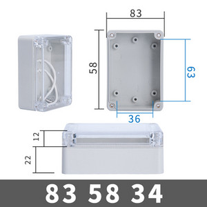 Ūdensizturīgs plastmasas sadales kārbas caurspīdīgs vāks Korpuss elektronisko instrumentu korpusa korpuss Elektriskais projekts āra kastes