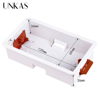 UNKAS 86 Type 1/2 Gang Dry Oder Box ģipškartona plāksne ģipškartona ģipškartona 35mm dziļums sienas slēdža ligzda kasete 146mm 172mm