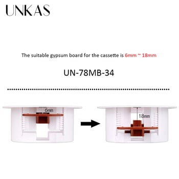 UNKAS Кръгла суха облицовъчна кутия за гипсокартон / гипсокартон / гипсокартон 50 mm Монтажно разстояние 32 mm Дълбочина на монтажна кутия