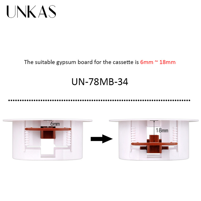 UNKAS Okrugla kutija za suhe obloge za gipsane ploče / suhozidne ploče / gipsane ploče 50 mm Udaljenost ugradnje 32 mm Dubina kutije za ugradnju
