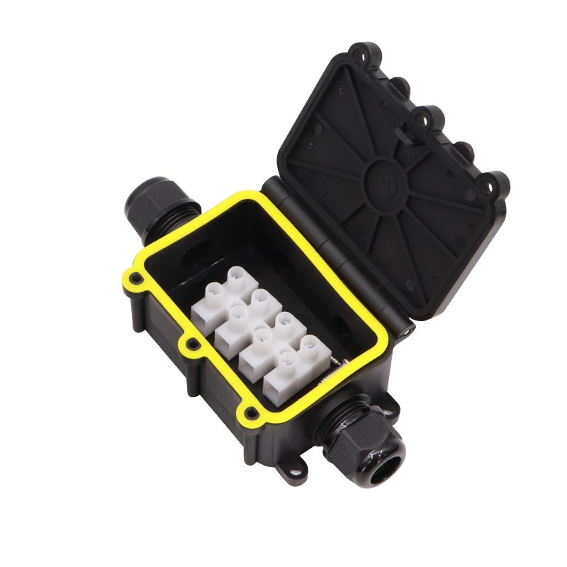 Ūdensnecaurlaidīga sadales kārba IP68.2/3/4/5/6 vias Āra lietus izturīgs, var iesūkties ūdenī Sadalu kārbaElektriskās aizsardzības kaste Liesmas slāpētājs