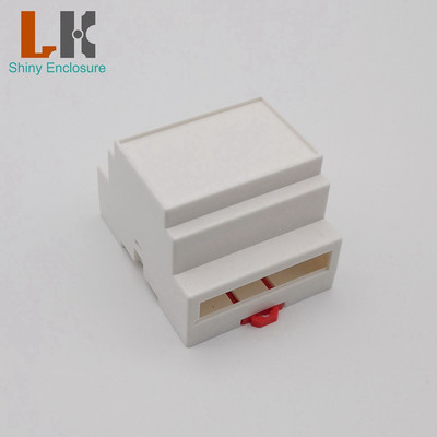 LK-DR03 Sienas montāžas plastmasas korpuss Din Rail Abs Plastic Box Plc Korpuss PCB 88x72x59mm