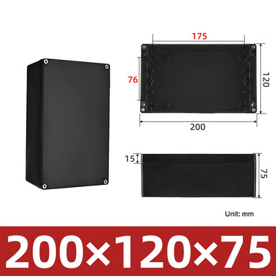 Crna vodootporna ABS plastična projektna kutija Vanjska elektronika Kućište Razvodna kutija Kutije za kućište Elektronička