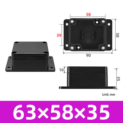Crna vodootporna ABS plastična projektna kutija Vanjska elektronika Kućište Razvodna kutija Kutije za kućište Elektronička