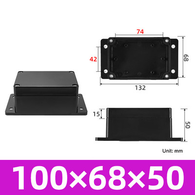 Crna vodootporna ABS plastična projektna kutija Vanjska elektronika Kućište Razvodna kutija Kutije za kućište Elektronička