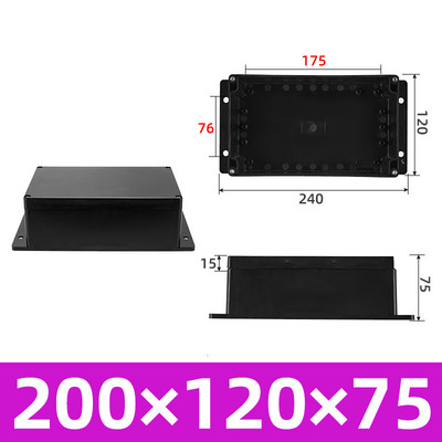Crna vodootporna ABS plastična projektna kutija Vanjska elektronika Kućište Razvodna kutija Kutije za kućište Elektronička