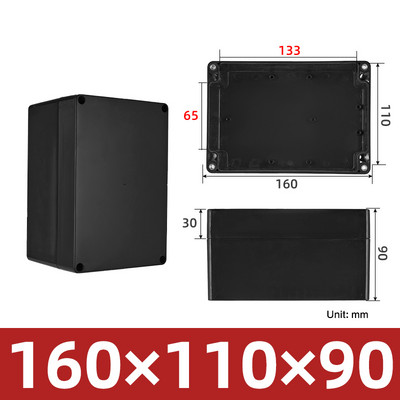 Crna vodootporna ABS plastična projektna kutija Vanjska elektronika Kućište Razvodna kutija Kutije za kućište Elektronička