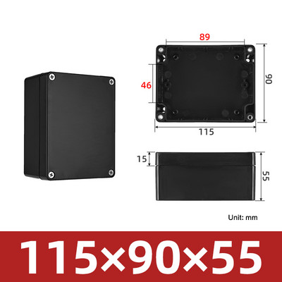Crna vodootporna ABS plastična projektna kutija Vanjska elektronika Kućište Razvodna kutija Kutije za kućište Elektronička