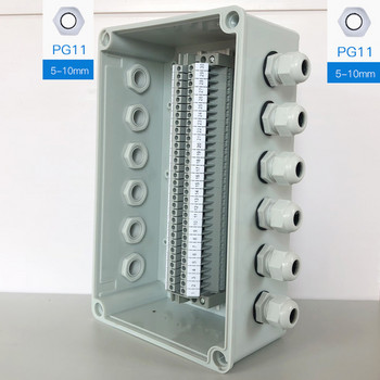 IP65 Αδιάβροχο Cable Junction Box 250*150*100mm with UK2.5B Din Rail Terminal Blocks 12 Ways