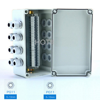 IP65 Vodootporna kabelska razvodna kutija 250*150*100 mm s UK2.5B DIN šinskim terminalnim blokovima u kompletu od 12 načina
