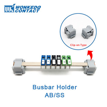 10Pcs AB2 SS BusBar Support Bracket Double Layers 2 Монтаж 3*10/6*6mm AKG AB DIN Rail Terminal Държач за електрически връзки