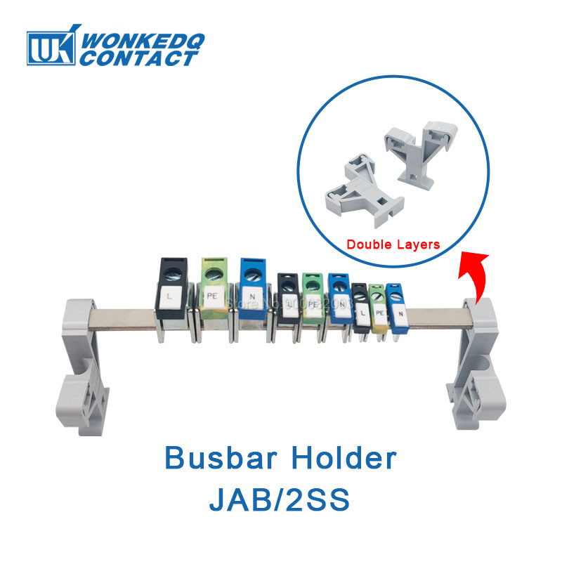 10Gb AB2 SS kopnes atbalsta kronšteins divslāņu 2 stiprinājums 3*10/6*6mm AKG AB DIN sliedes spailes elektriskā savienojuma turētājs