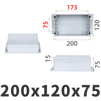 ABS Vodootporna kutija s ušicama Elektronička sigurna razvodna kutija Elektrotehnička kutija za instrumente Plastična kutija IP67