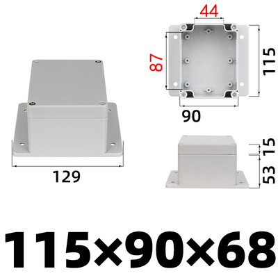 ABS Vodootporna kutija s ušicama Elektronička sigurna razvodna kutija Elektrotehnička kutija za instrumente Plastična kutija IP67