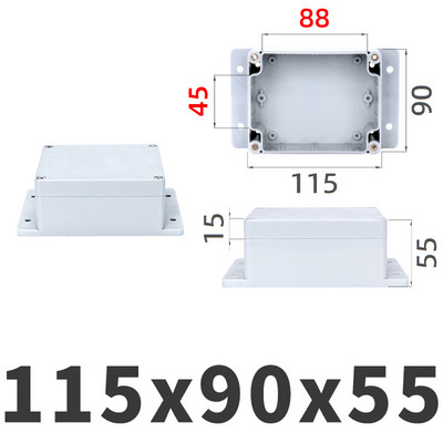 ABS Vodootporna kutija s ušicama Elektronička sigurna razvodna kutija Elektrotehnička kutija za instrumente Plastična kutija IP67