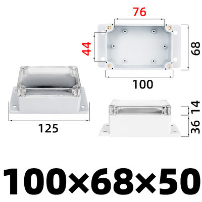 ABS Vodootporna kutija s ušicama Elektronička sigurna razvodna kutija Elektrotehnička kutija za instrumente Plastična kutija IP67